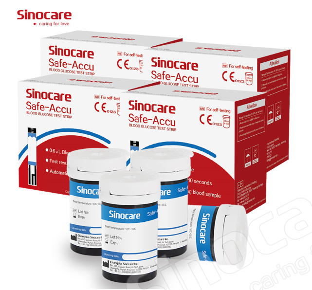 Medidor de glucosa en sangre Sinocare Medidor de glucosa en sangre Fácil de usar Portable Gluco Track Analizador de glucosa en sangre