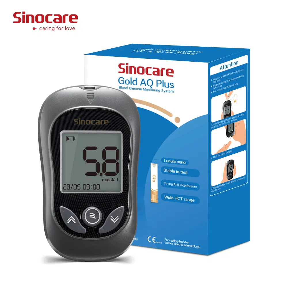 Tiras de prueba Sinocare medidor de glucosa en sangre diabetes medidor de glucosa en sangre multifuncional