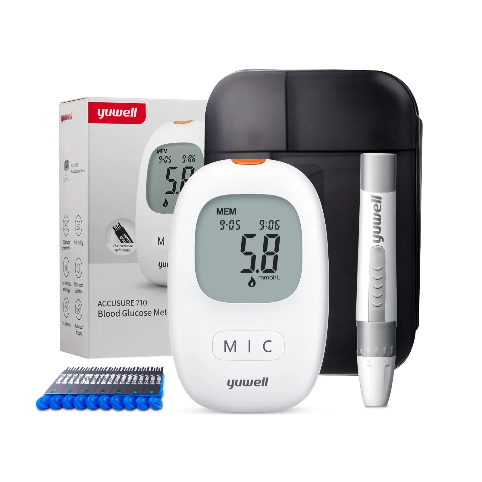 Máquina de glucómetro dispositivo de monitoreo médico doméstico Yuwell 710 580 510 310
