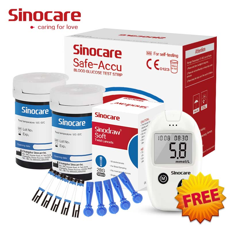Medidor de glucosa en sangre Sinocare en oferta, tiras de prueba de azúcar en sangre, medidores de glucosa, sensores, precio, medidor de glucosa inteligente