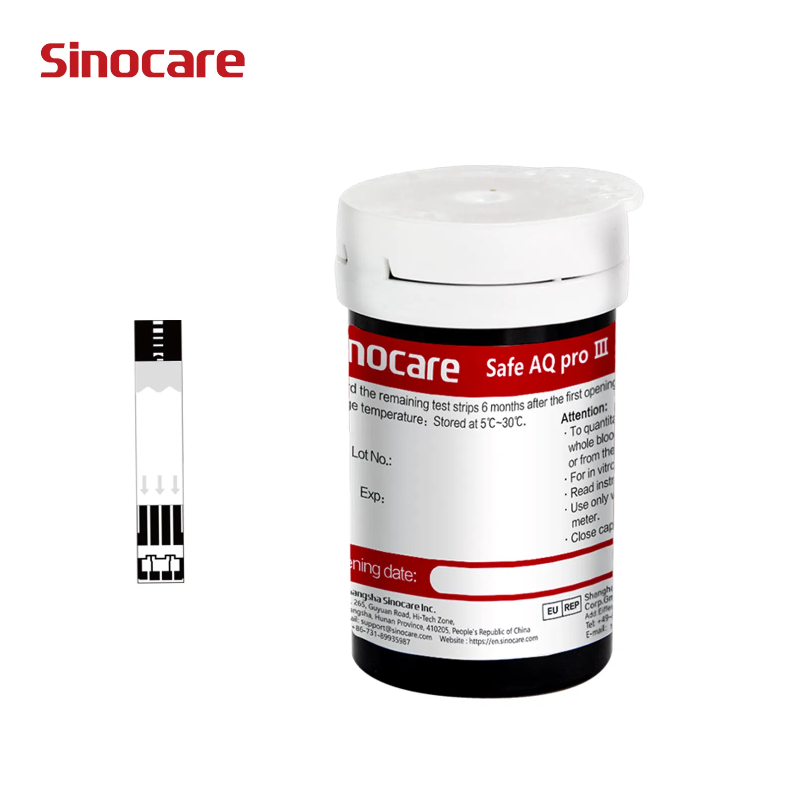 Medidor de glucosa Sinocare Safe Aq PRO III, glucómetro, máquina de prueba de azúcar en sangre, monitor de azúcar en sangre para diabetes