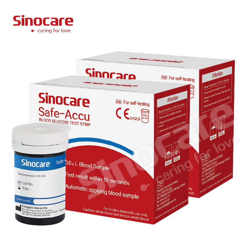 Medidor de Glucosa en Sangre Sinocare Diabetes Prueba Fácil en Casa Hospital Glucometro Digital Medidor de Azúcar en Sangre Inteligente