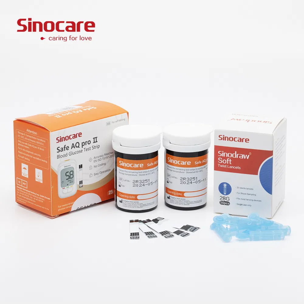 Medidor de glucosa en sangre Sinocare de alta calidad, medidor de glucosa en sangre OEM portátil para el hogar, medidor de glucosa en sangre no invasivo