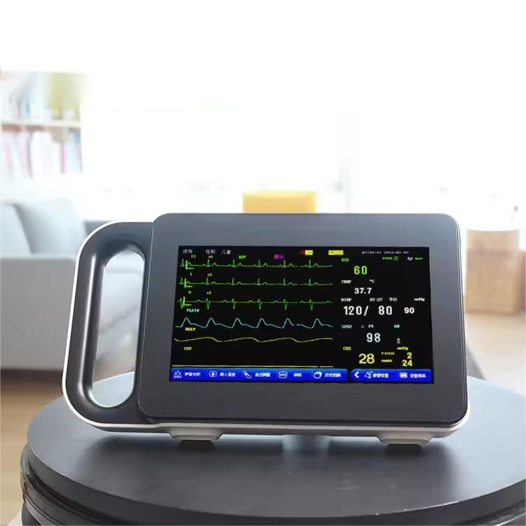 Dispositivo de monitoreo de signos vitales del paciente con pantalla táctil para glucosa en sangre y frecuencia cardíaca