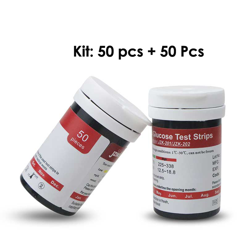Nuevo Monitor de Glucosa en Sangre LCD Portátil Dispositivo de Análisis de Azúcar para el Hogar con 50 Aguja y 50 Tiras de Prueba