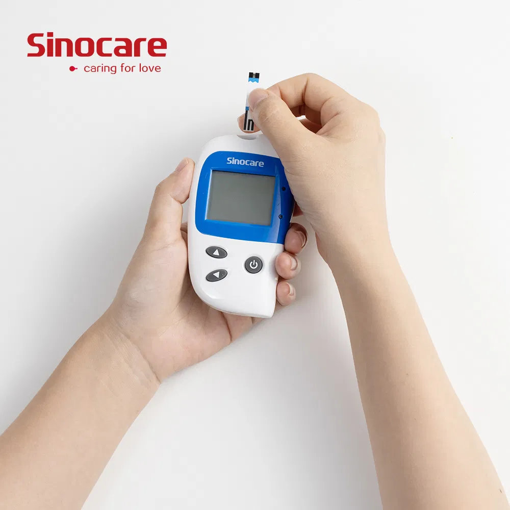 Monitoreo automático de glucosa en sangre Sinocare Home Safe Quick Check Diabetes a buen precio utilizando tiras de prueba de glucosa en sangre