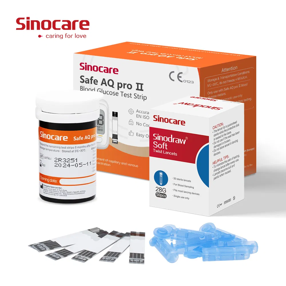 Medidor de Glucosa en Sangre Sinocare Aprobado para Uso Hospitalario Glucometro