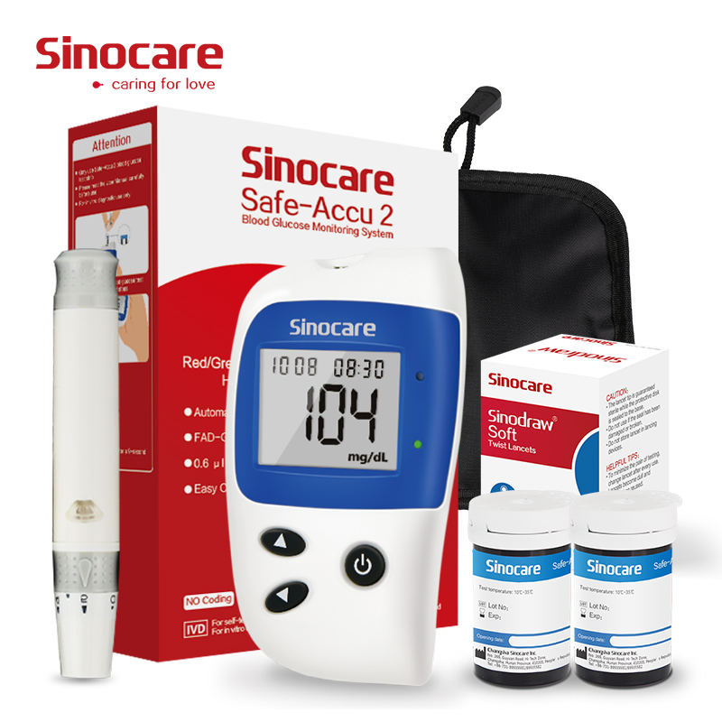 Dispositivo de medidor de glucosa no invasivo Sinocare con sensor, glucómetro no invasivo, monitoreo de glucosa en sangre