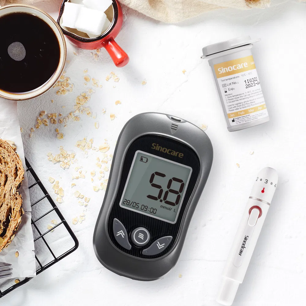 Tiras de prueba Sinocare medidor de glucosa en sangre diabetes medidor de glucosa en sangre multifuncional
