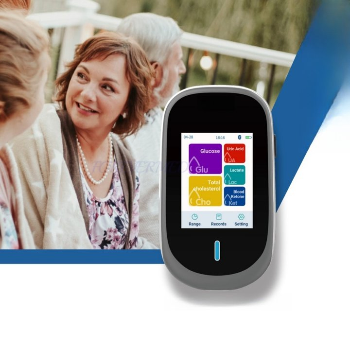 7-in-1 Medidor de Monitoreo de Sangre Poct para Lac Ket Ua Tc Hb Hct Analizador de Pruebas con Batería de Litio Recargable Medidor de Glucosa en Sangre
