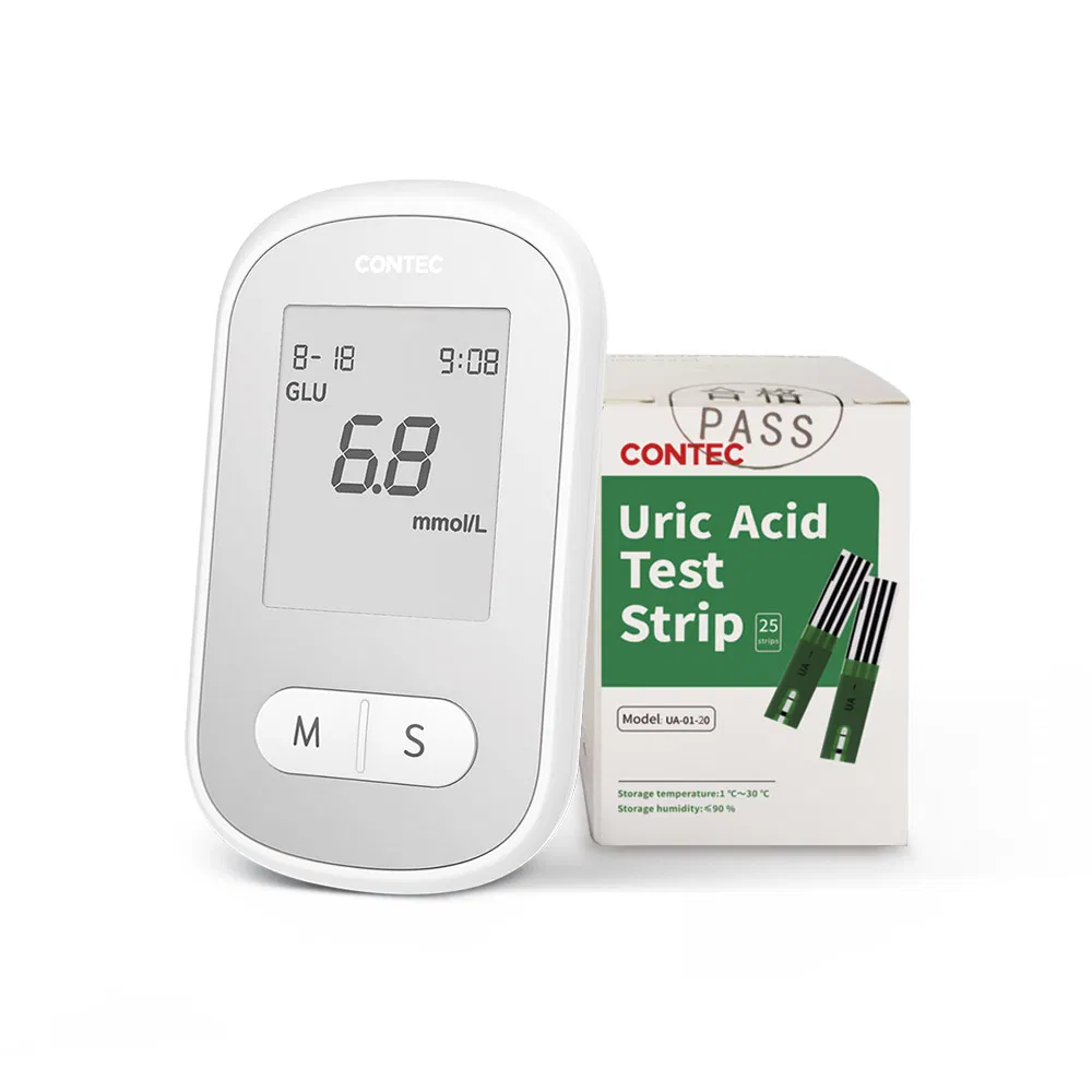 Kit de dispositivo portátil de prueba de sangre completo, medidor de glucosa y ácido úrico con tiras