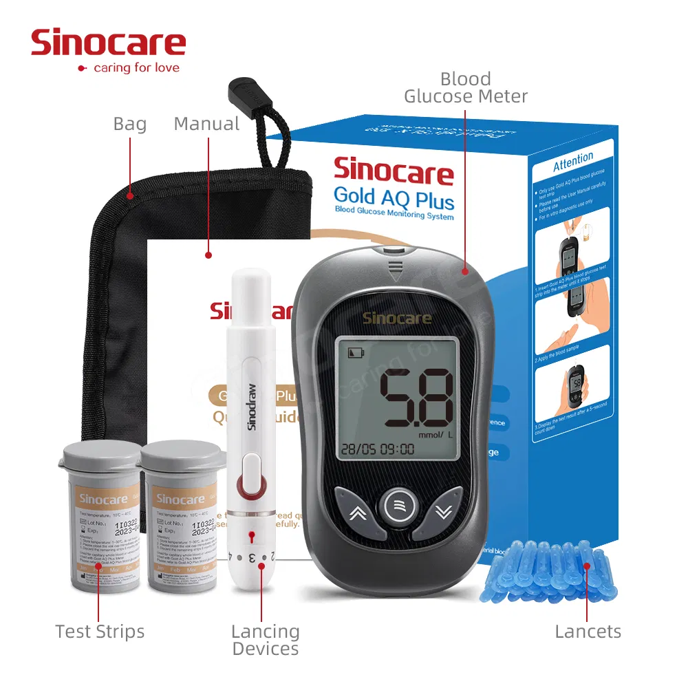 Medidor de glucosa en sangre Sinocare de alta precisión, medidor de glucosa en sangre no invasivo sin punción, monitor multifuncional de glucosa en sangre para diabéticos