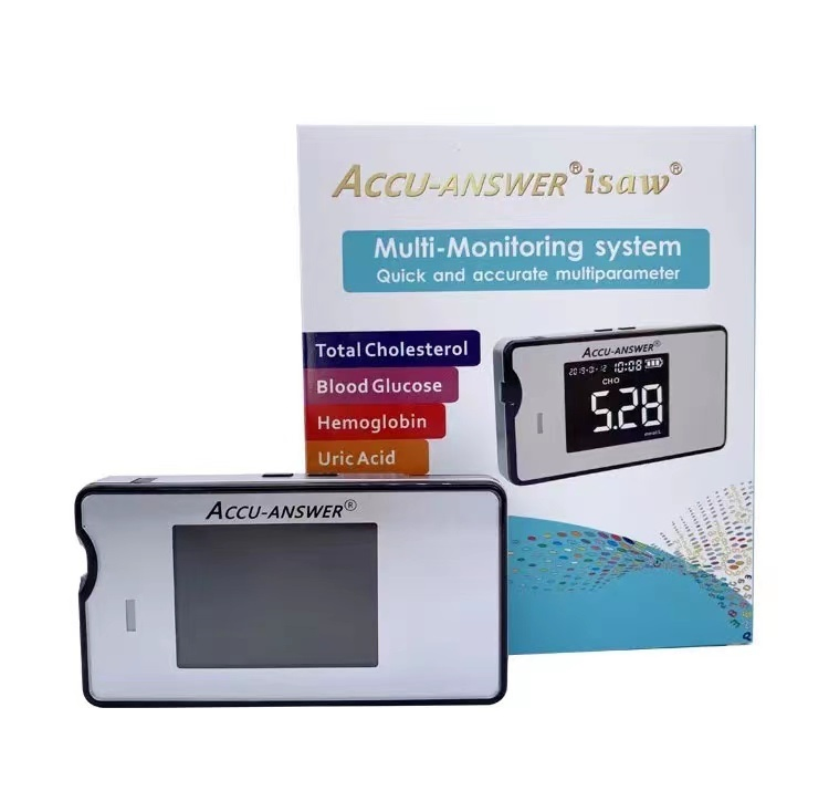 Medidor de Glucosa de Alta Calidad Anemia 4 en 1 Kit de Prueba Colesterol Ácido Úrico Hemoglobina Medidor de Glucosa en Sangre