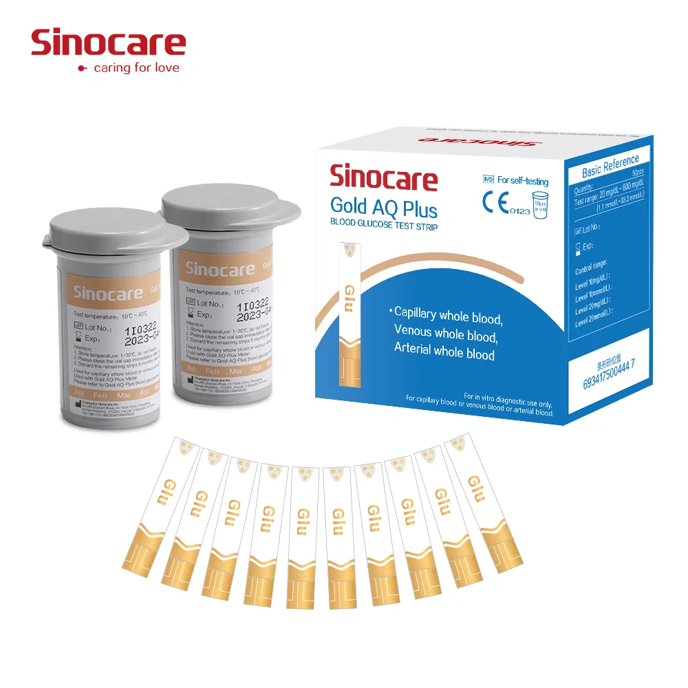 Sinocare Mejor Calidad Portátil Inalámbrico No Invasivo Gold Aq Plus Performa Glucómetro