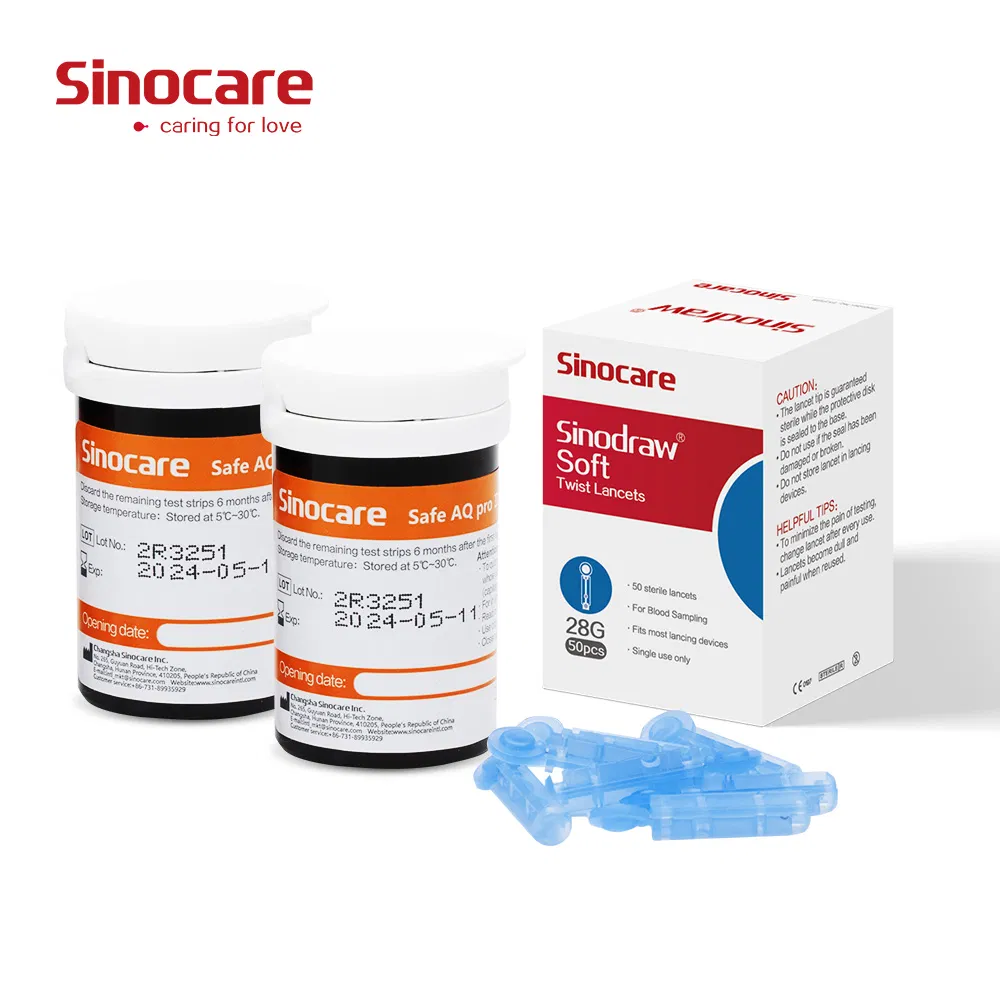 Medidor de glucosa en sangre Sinocare, monitor médico electrónico inalámbrico para el hogar, medidor de azúcar en sangre sin código, medidor de glucosa digital inteligente automático