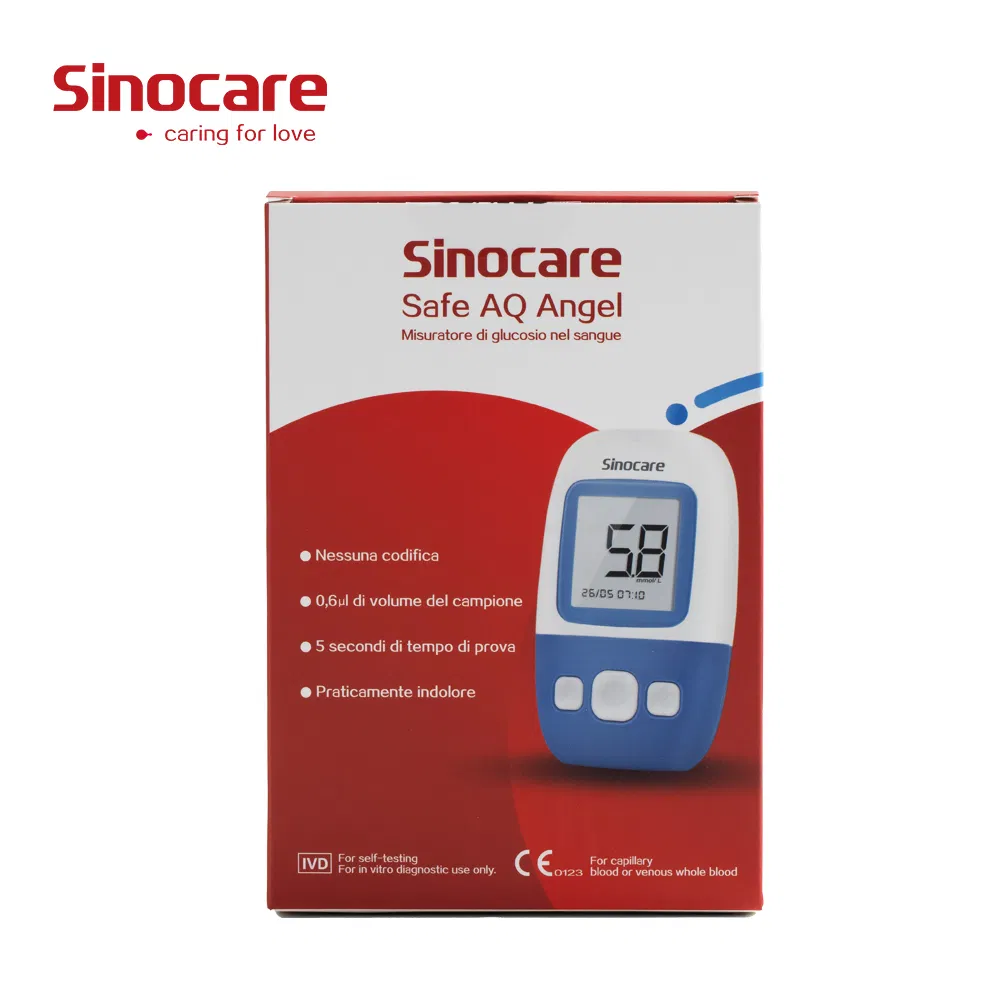 Kit de monitor de glucosa en sangre digital portátil Sinocare para diabetes, monitor médico no invasivo de glucosa en sangre para hospital y hogar