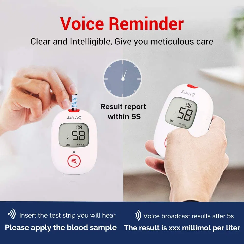 Monitor de glucosa en sangre digital inteligente Sinocare, glucómetro con medidor de glucosa en sangre para diabetes
