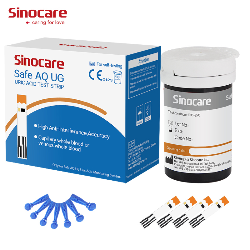 Kit de monitoreo multifuncional de glucosa en sangre y ácido úrico Sinocare Safe Aq Ug