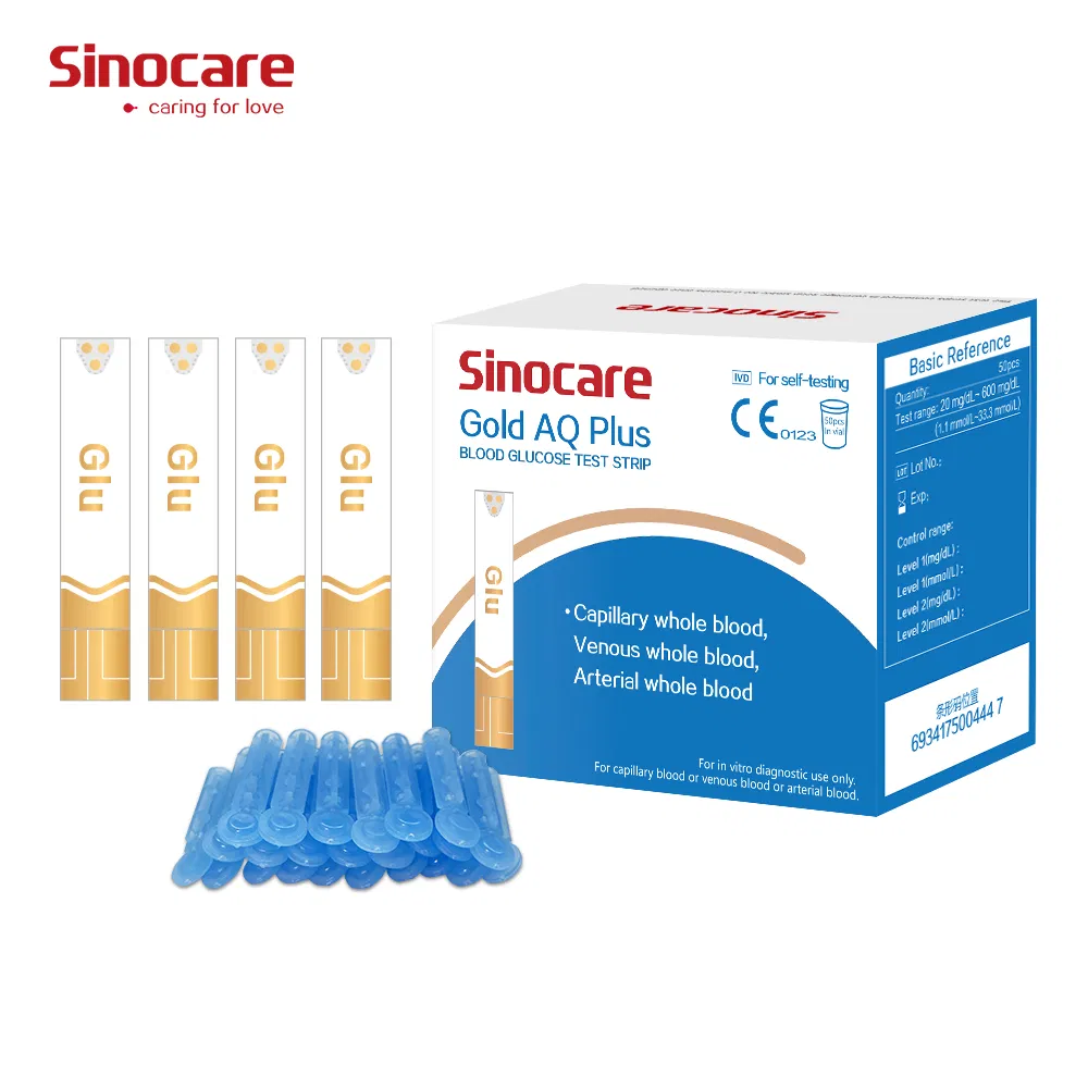 Tiras de prueba Sinocare medidor de glucosa en sangre diabetes medidor de glucosa en sangre multifuncional