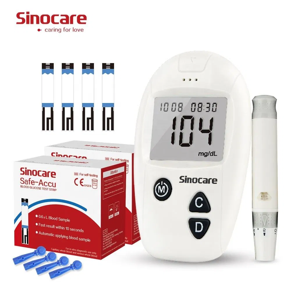 Medidor de glucosa Sensor de glucosa Dispositivo de medidor de glucosa con tira de prueba para diabéticos