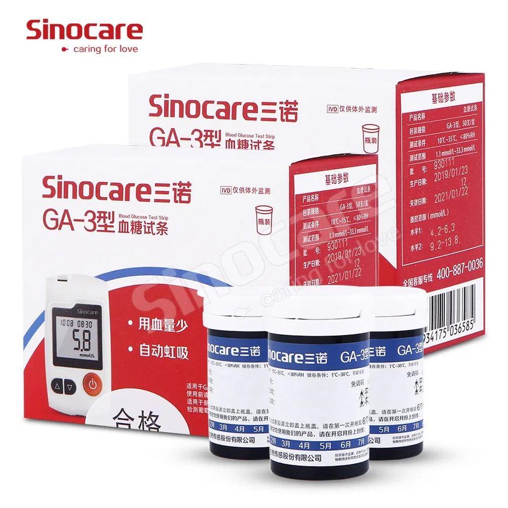 Medidor de Glucosa Sinocare Ga-3 Medidor de Glucosa Digital Portátil Multifuncional