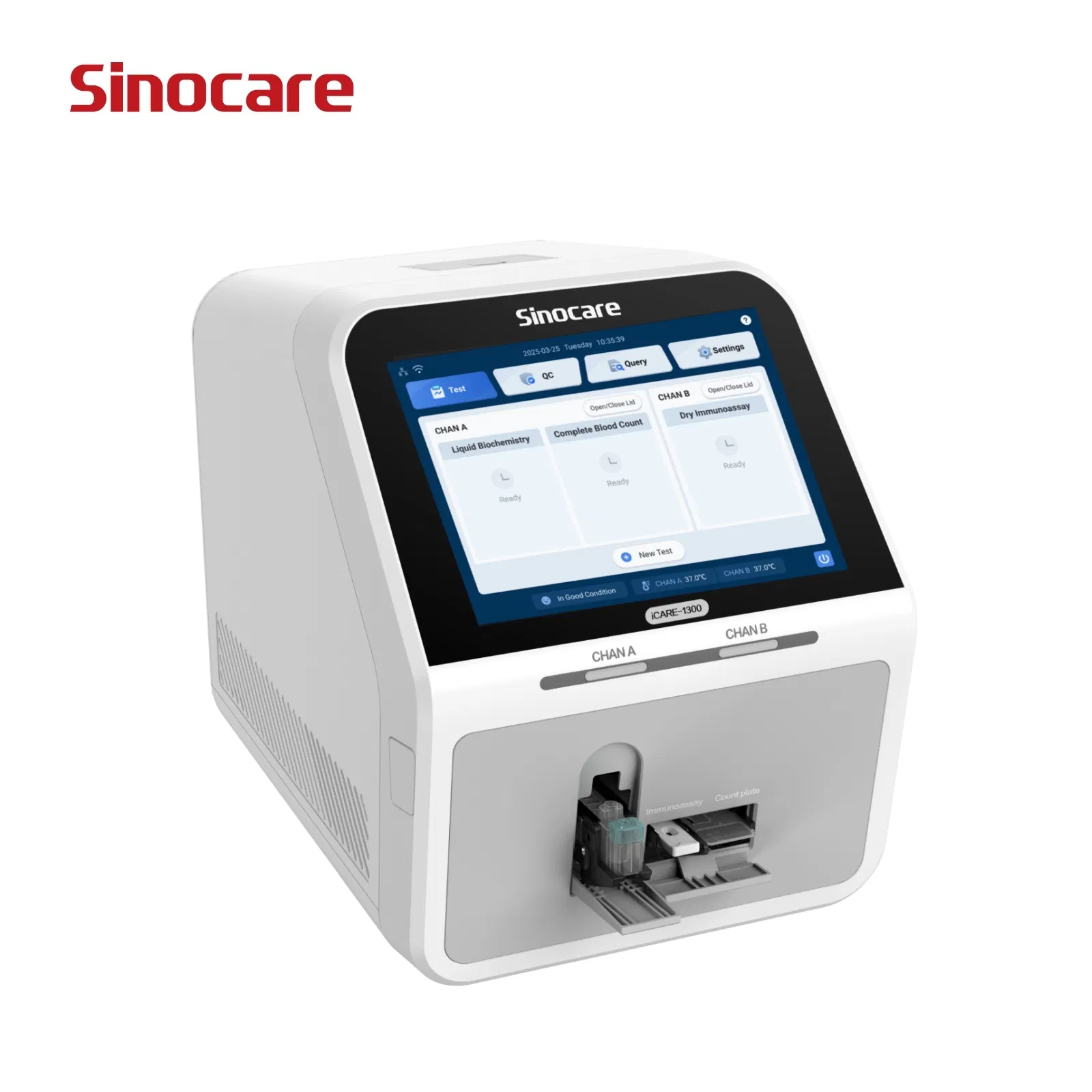 Analizador de Hematología Sinocare Icare 1300 Prueba de Cbc y Crp Integrada con Cartucho de Un Solo Uso Analizador de Sangre Poct