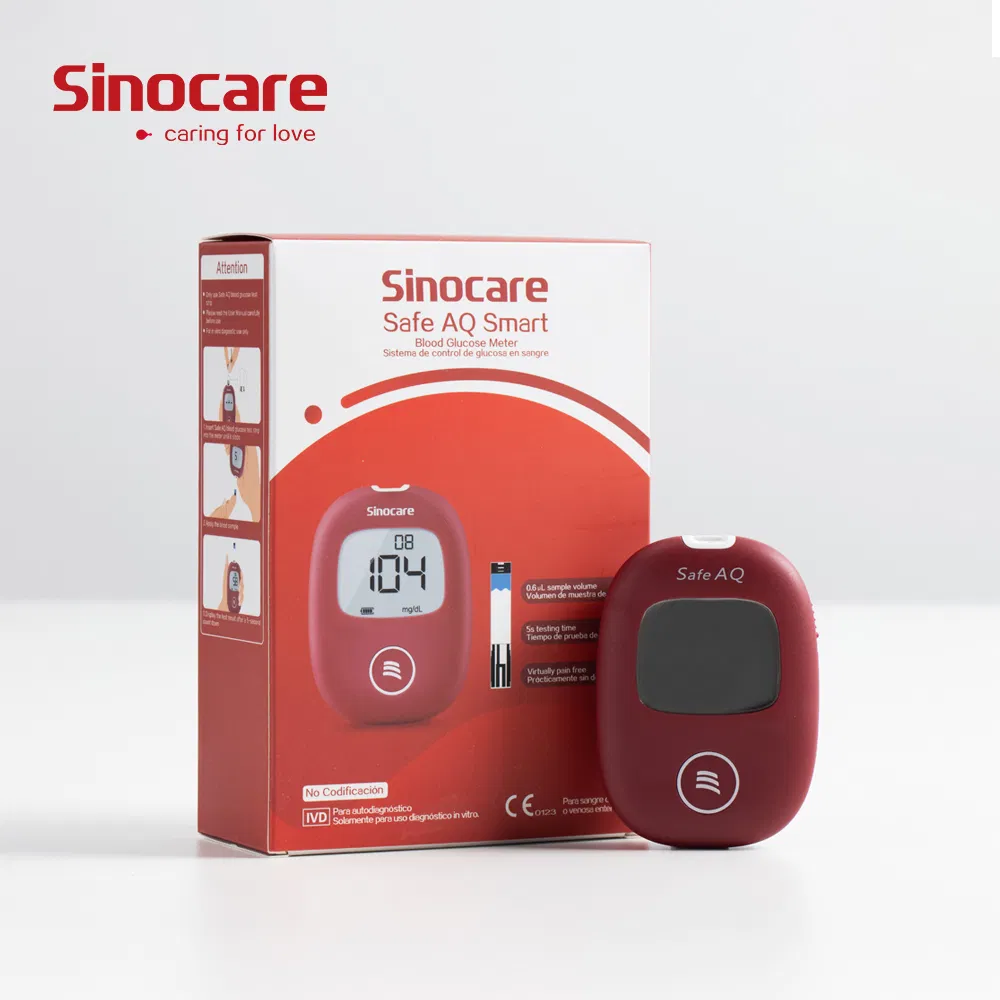 Kit mayorista de medidor de glucosa en sangre Sinocare Safe Aq Smart y tiras para el hogar