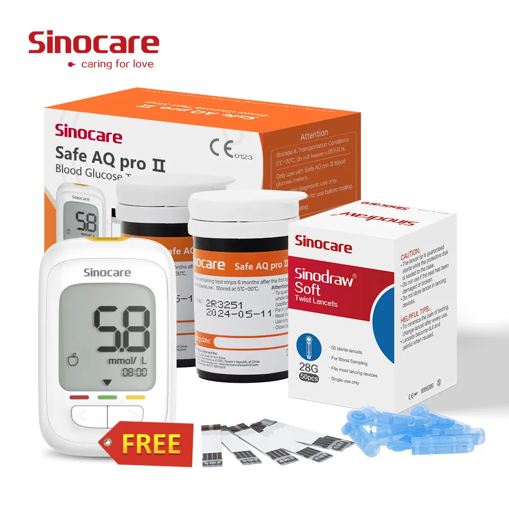 Medidor de glucosa en sangre Sinocare, tira de prueba de azúcar en sangre, medidor de glucosa, monitores, sensor, precio, medidor de glucosa inteligente