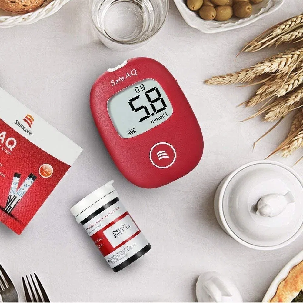 Tiras de prueba de glucosa en sangre para diabetes, medidor de glucosa en sangre seguro
