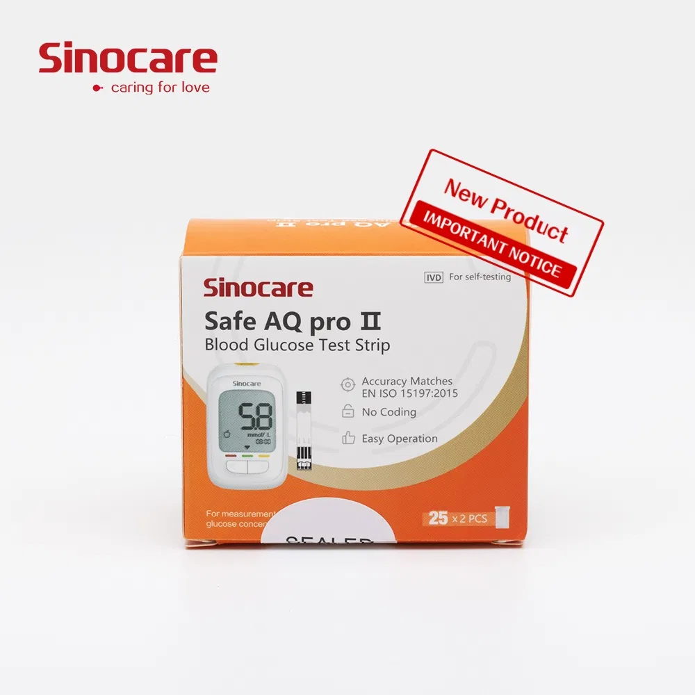 Medidor de Glucosa en Sangre Sinocare Aprobado para Uso Hospitalario Glucometro