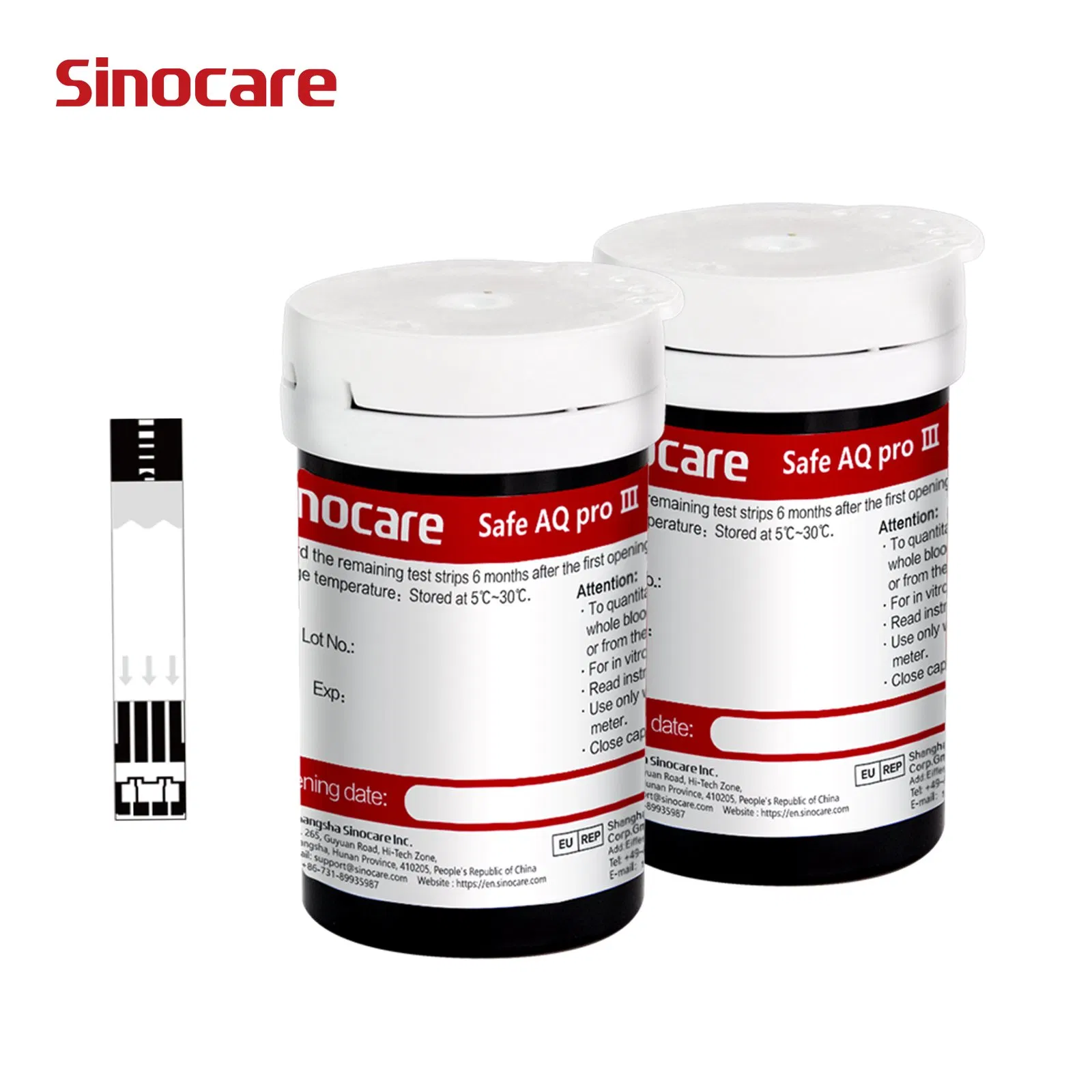 Máquina de Prueba de Diabetes Sinocare Monitor de Glucosa en Sangre Medidores de Glucosa con 50 PCS Tiras de Prueba de Glucosa en Sangre
