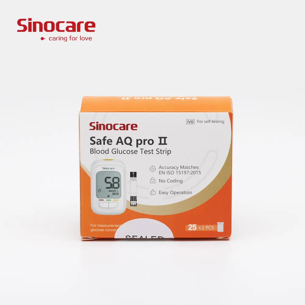 Medidor de glucosa en sangre Sinocare de alta calidad, medidor de glucosa en sangre OEM portátil para el hogar, medidor de glucosa en sangre no invasivo