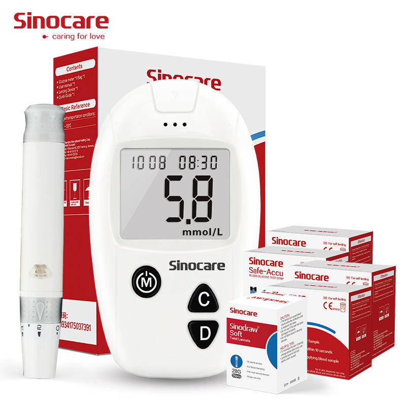 Medidor de glucosa en sangre Sinocare, medidor de azúcar, dispositivos de glucosa