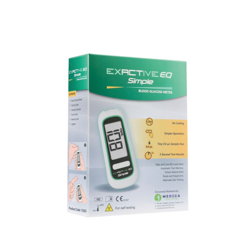 Dispositivo de medidor de glucosa en sangre con pantalla LCD internacional, kit de tiras de prueba de niveles de glucosa
