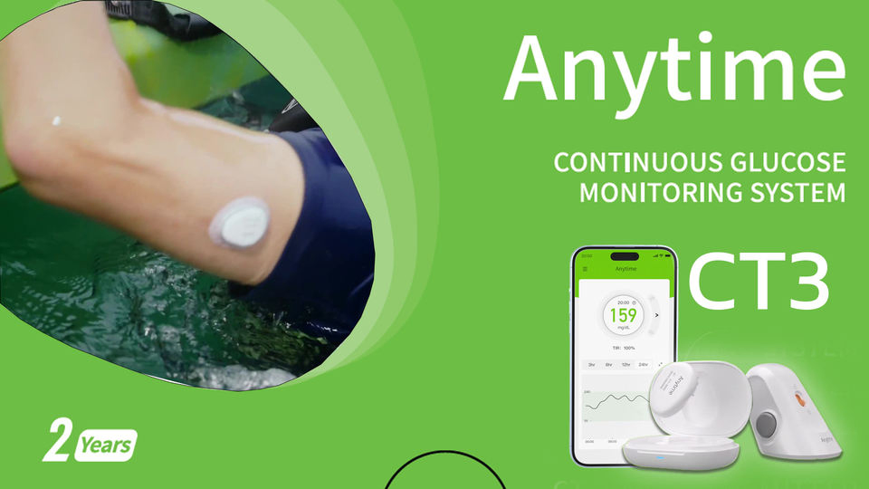 Yuwell Anytime 5PRO Cgm Yuwell Anytime CT3 Cgm Sistema de Monitoreo Continuo de Glucosa en Sangre Sensor Transmisor Dispositivo Dinámico de Pruebas de Diabetes