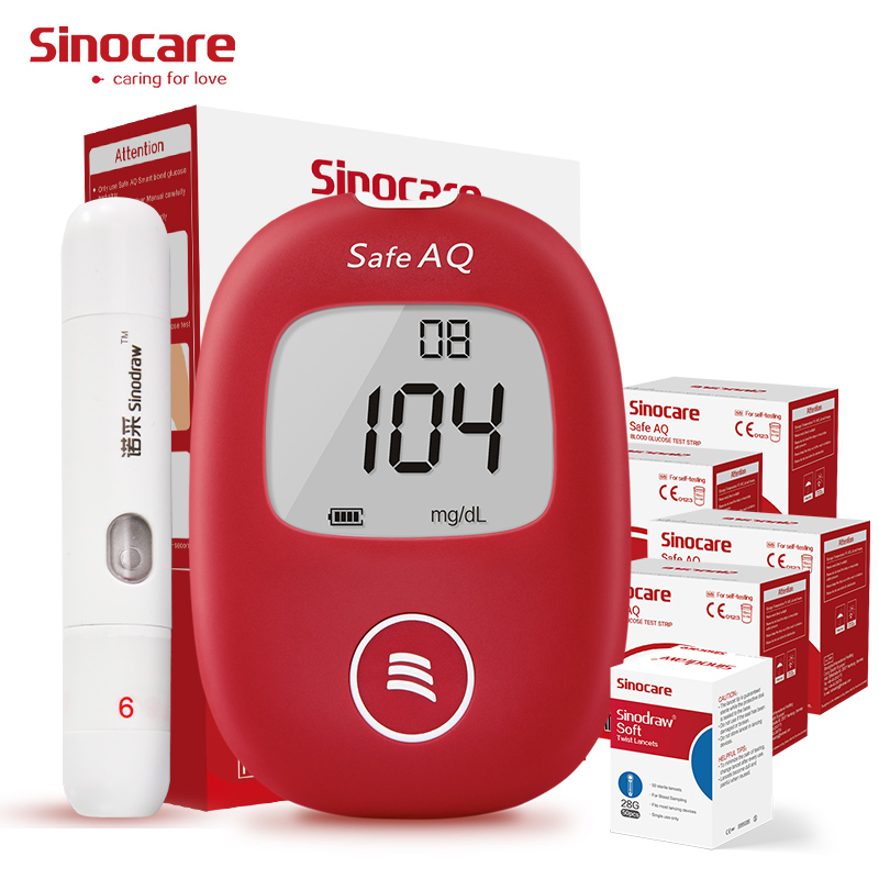 Medidor de glucosa Sinocare de alta precisión con pantalla LCD, máquina inteligente para medir la glucosa, monitor inalámbrico de azúcar en sangre