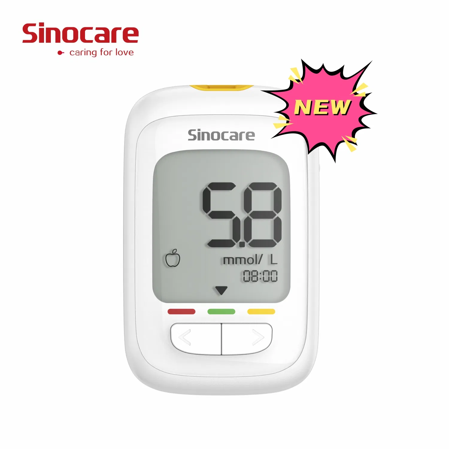 Medidor de glucosa en sangre Sinocare, monitor médico electrónico inalámbrico para el hogar, medidor de azúcar en sangre sin código, medidor de glucosa digital inteligente automático
