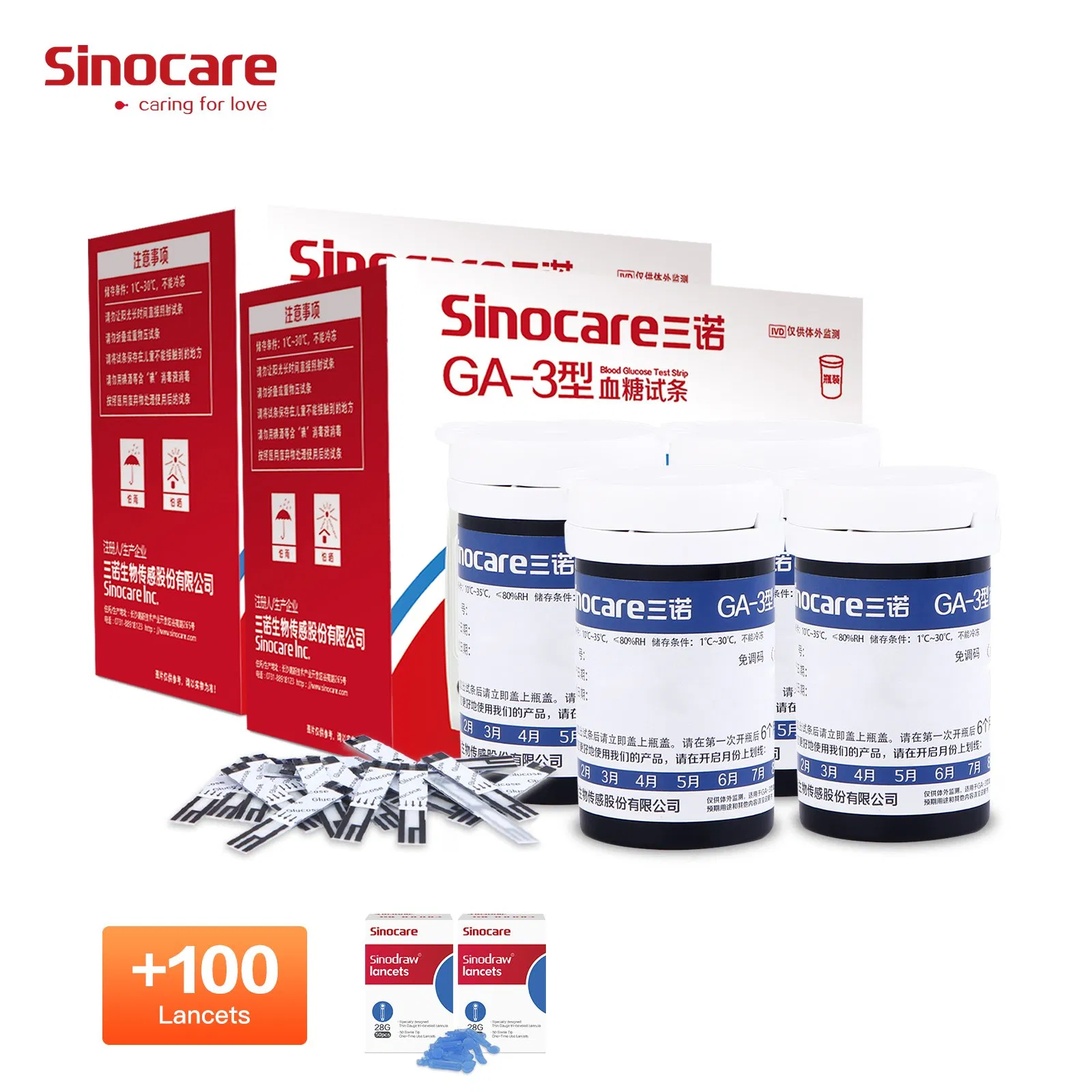 Monitor Digital de Autocontrol de Azúcar en Sangre Sinocare Medidor de Glucosa