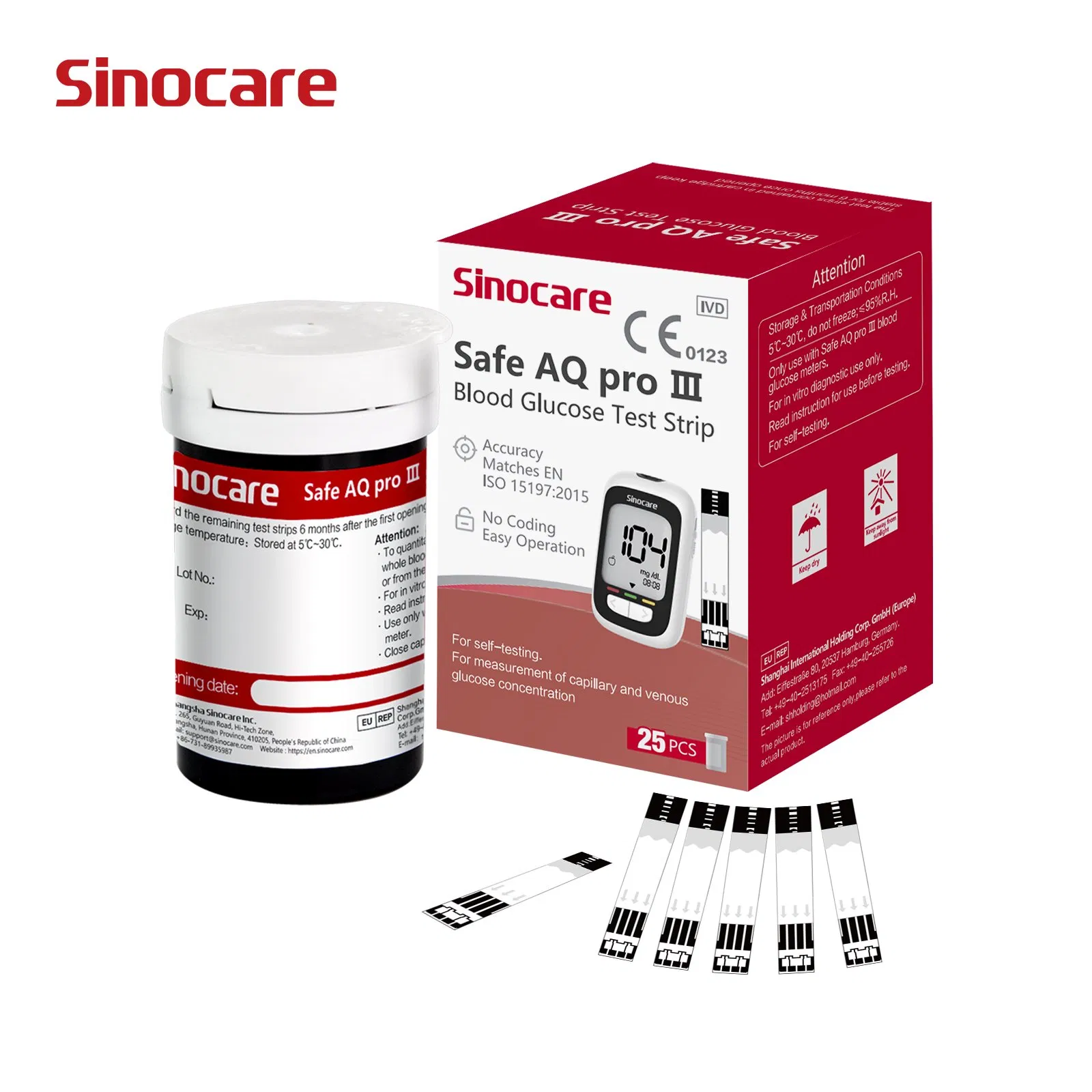 Medidor de glucosa Sinocare al por mayor, monitoreo continuo de glucosa, medidor de azúcar en sangre, suministros para diabéticos para uso en casa