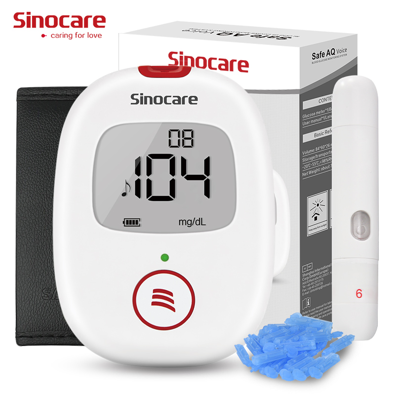 Monitor de glucosa en sangre digital inteligente Sinocare, glucómetro con medidor de glucosa en sangre para diabetes
