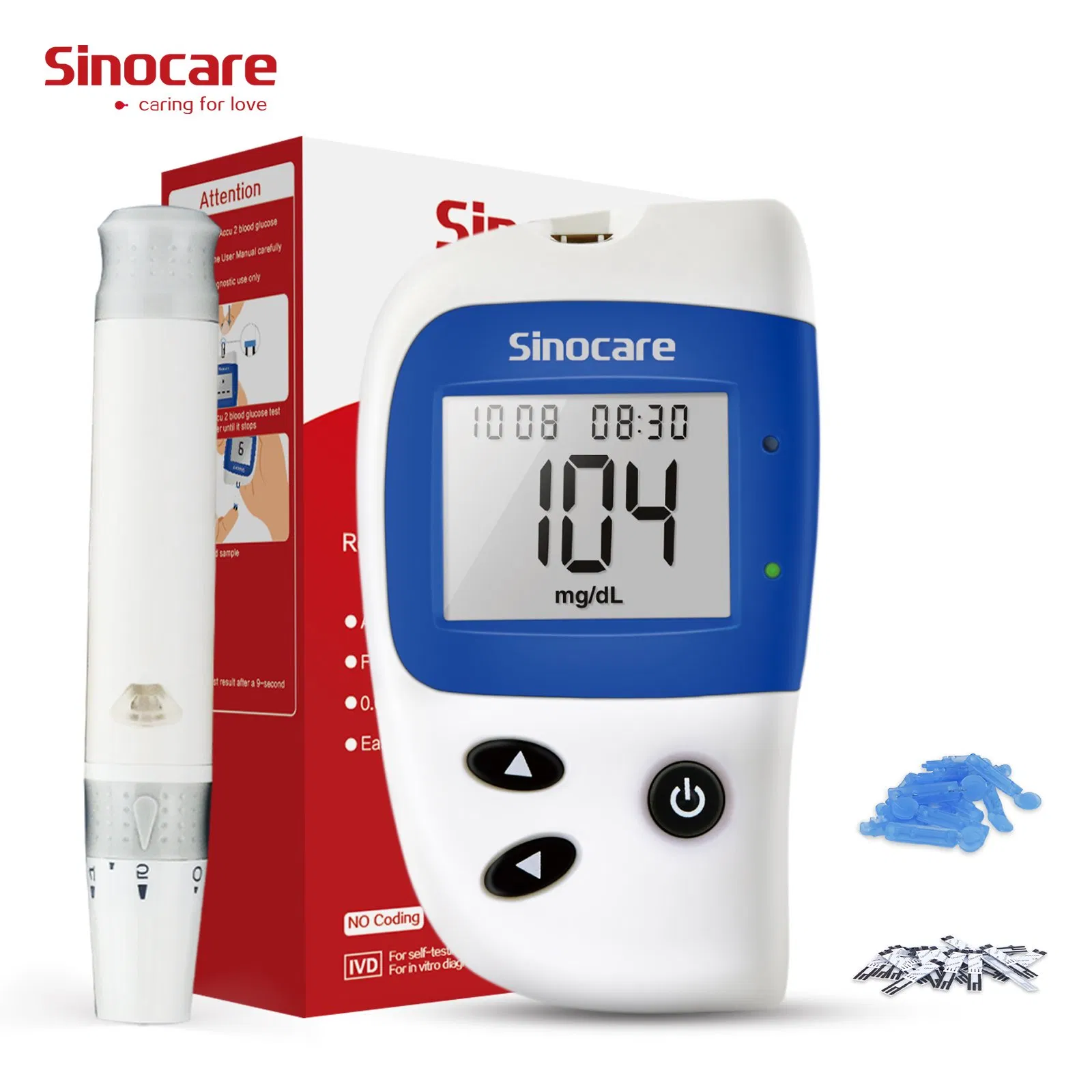Equipo Médico Nuevo Monitor de Sangre Preciso Monitor de Azúcar en Sangre Portátil Monitor de Glucosa en Sangre para Hogar Hospital Eléctrico a Batería