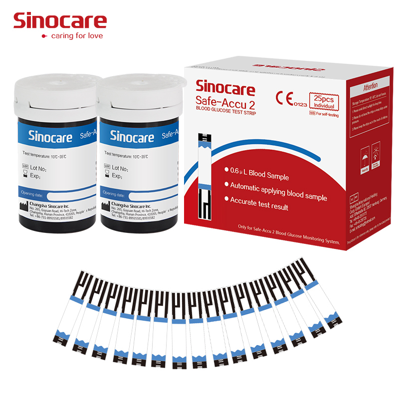 Medidor de glucosa en sangre Sinocare Uso de dispositivo inteligente Medidor de glucosa Medidor de chequeo de sangre Medidor de glucosa en sangre Uso doméstico