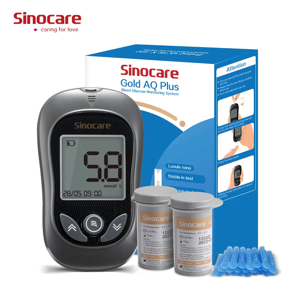 Tiras de prueba Sinocare medidor de glucosa en sangre diabetes medidor de glucosa en sangre multifuncional