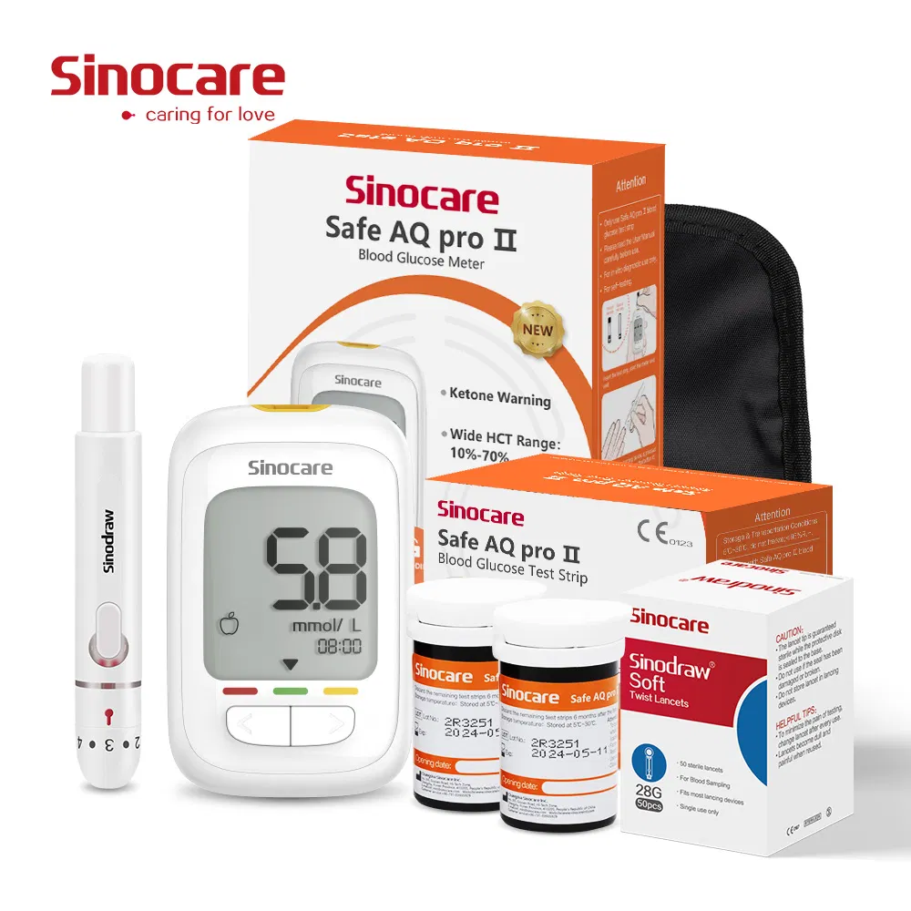 Medidor de glucosa en sangre Sinocare, tira de prueba de azúcar en sangre, medidor de glucosa, monitores, sensor, precio, medidor de glucosa inteligente
