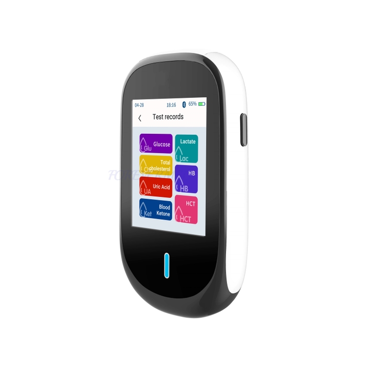 7-in-1 Medidor de Monitoreo de Sangre Poct para Lac Ket Ua Tc Hb Hct Analizador de Pruebas con Batería de Litio Recargable Medidor de Glucosa en Sangre