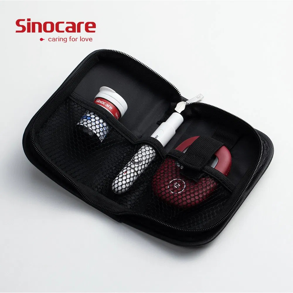 Medidor de glucosa Sinocare Digital Portátil Glucometro No Invasivo para Uso en Casa Pantalla Grande Medidor de Glucosa en Sangre con Tiras de Prueba