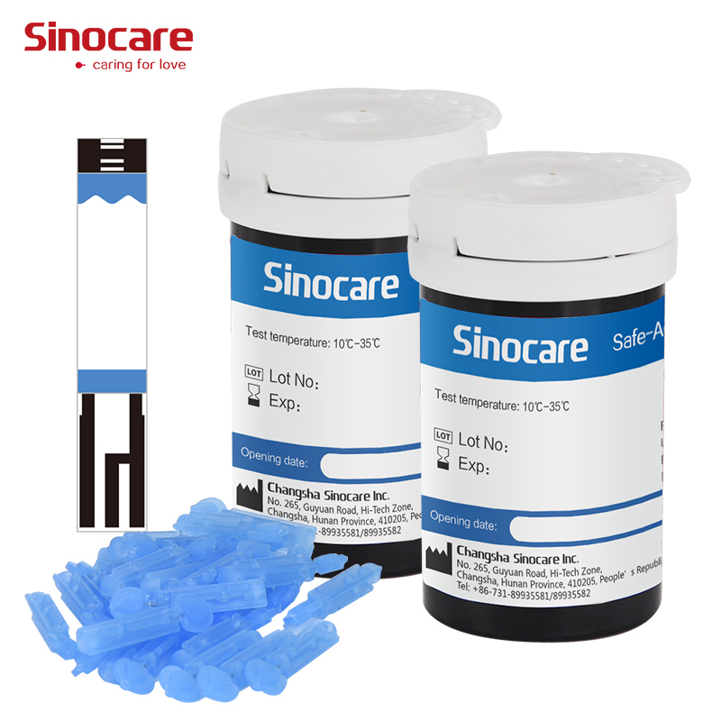 Kit de glucómetro digital portátil Sinocare sin código, monitor inteligente de nivel de azúcar en sangre, medidor de glucosa para hogar y hospital