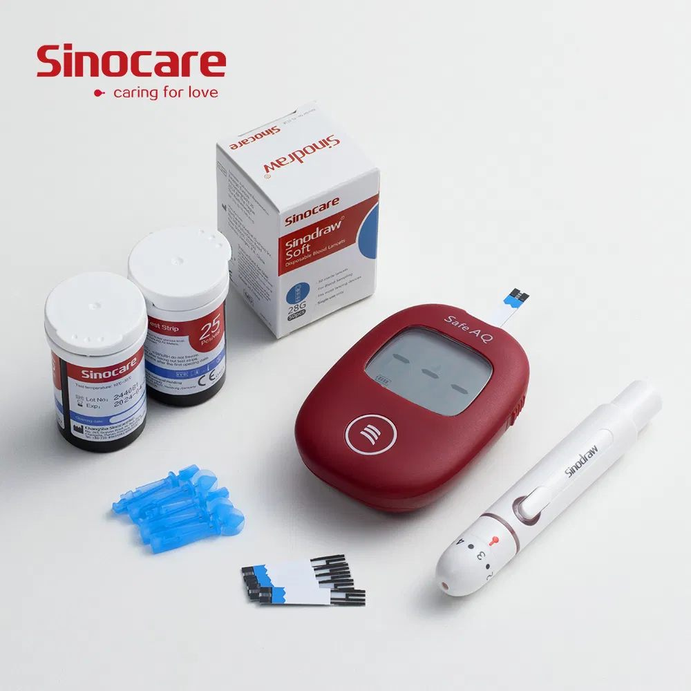 Medidor de glucosa en sangre Sinocare certificado CE, medidor de glucosa no invasivo Sinocar para uso doméstico