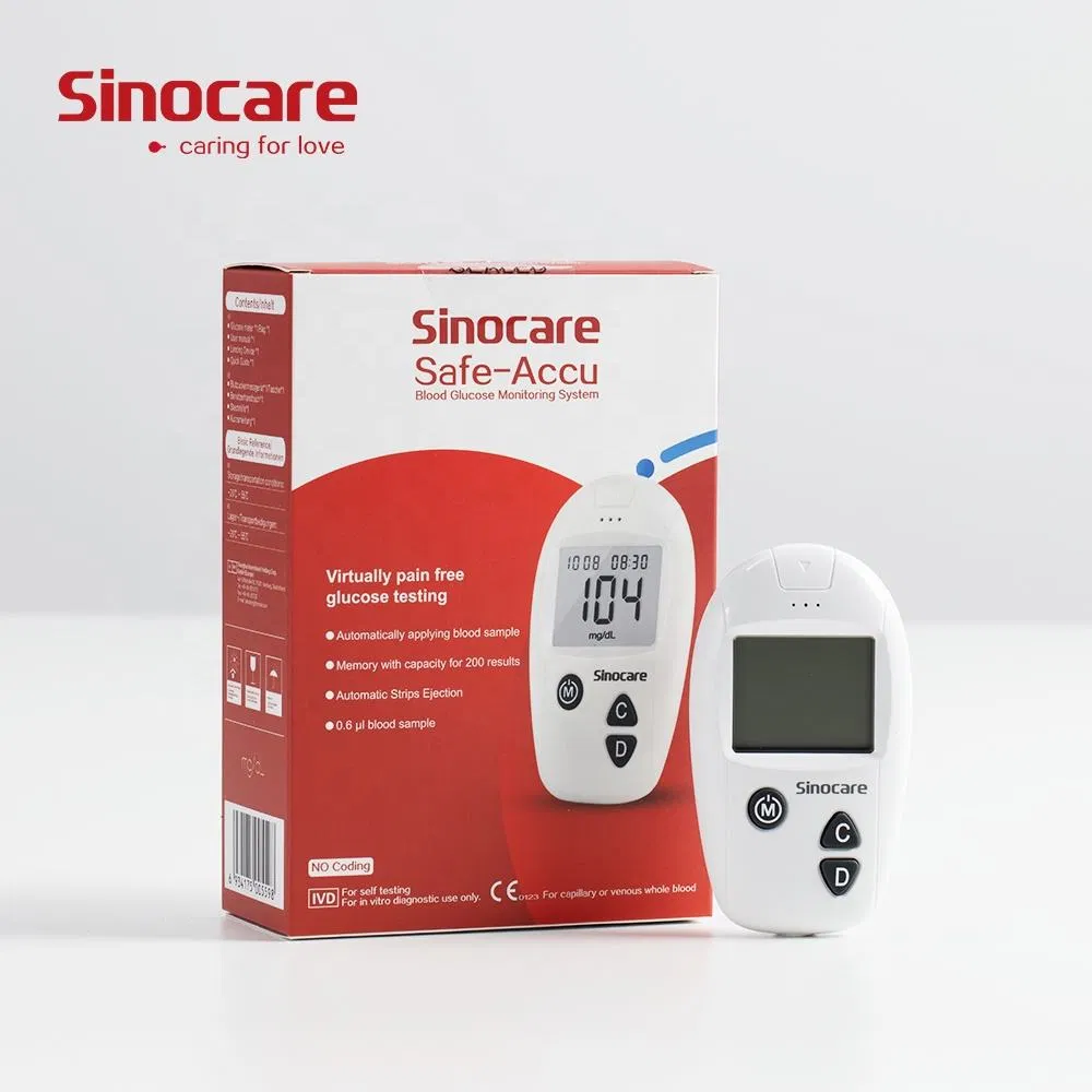 Medidor de glucosa Sensor de glucosa Dispositivo de medidor de glucosa con tira de prueba para diabéticos