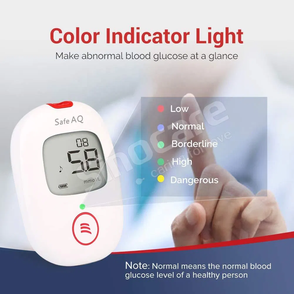 Medidor de glucosa en sangre Sinocare Quick Check, seguro, con voz, sensor de diabetes sin código, medidor de azúcar en sangre portátil con 25 PCS tiras de prueba